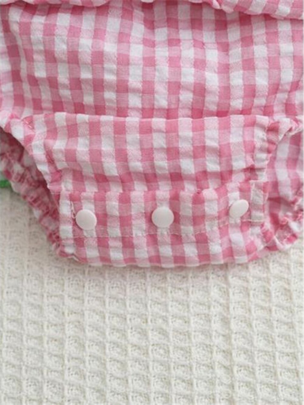 Children's Watermelon Gingham Smocked Dress - Picture 7 of 8
